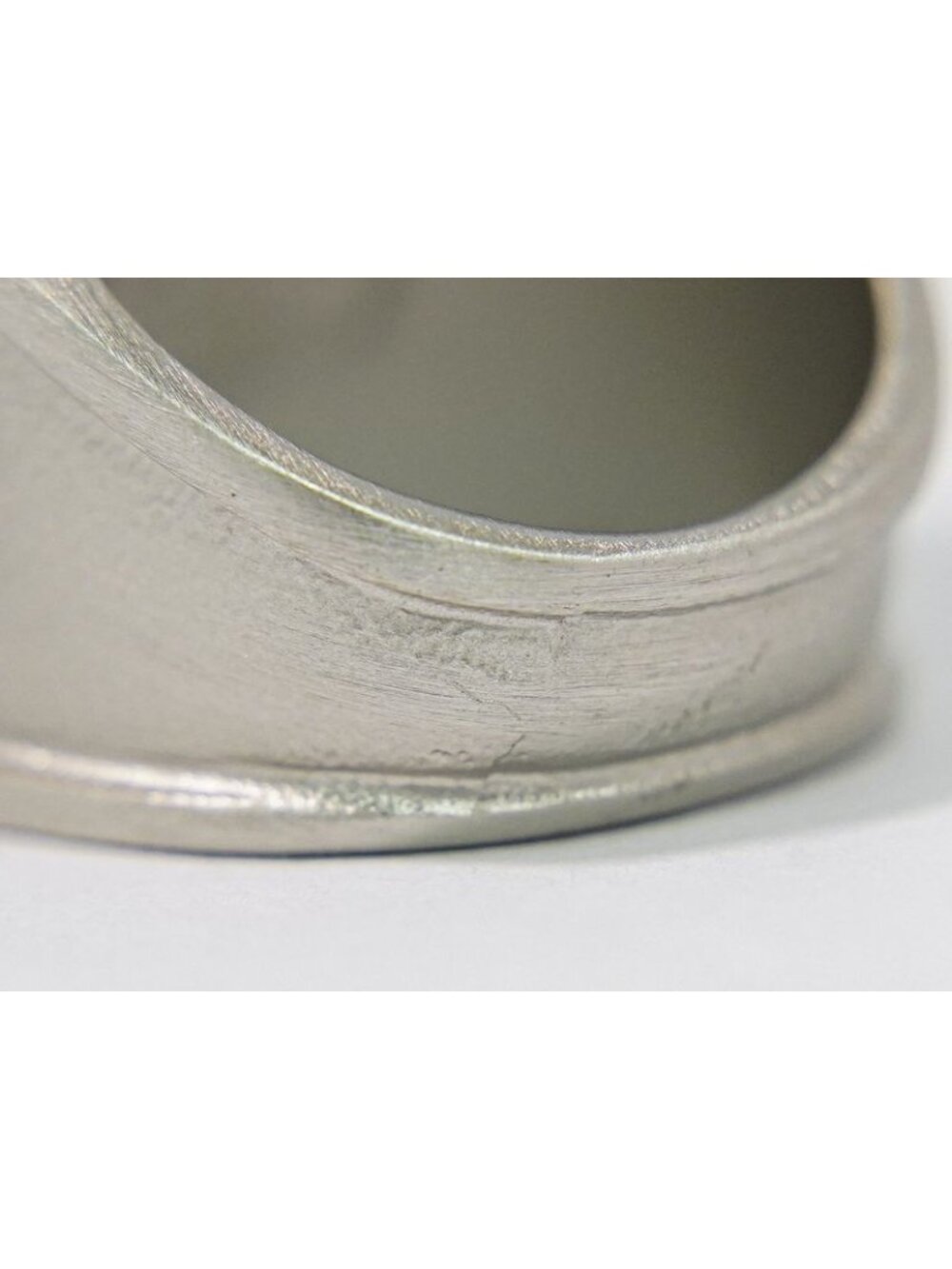 Chanel Logo Rhinestone Ring Metal Silver Black - Picture 6 of 11